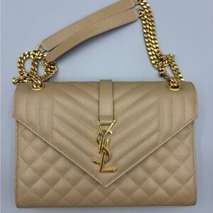 YSL medium triquilt envelope chain bag